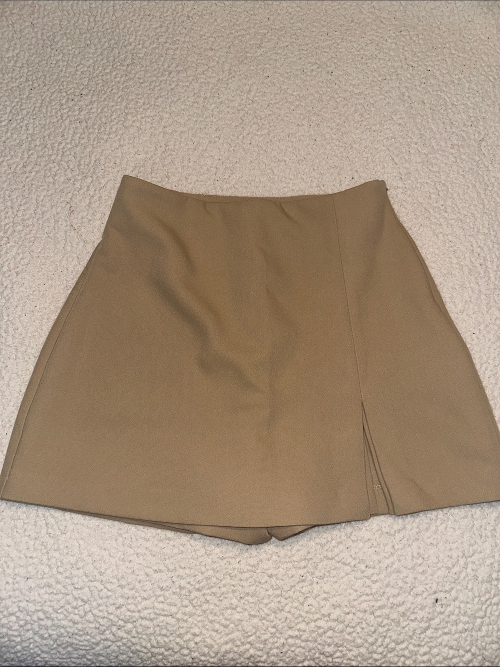 Zara Tan Mini Skort with Front Panel Detail